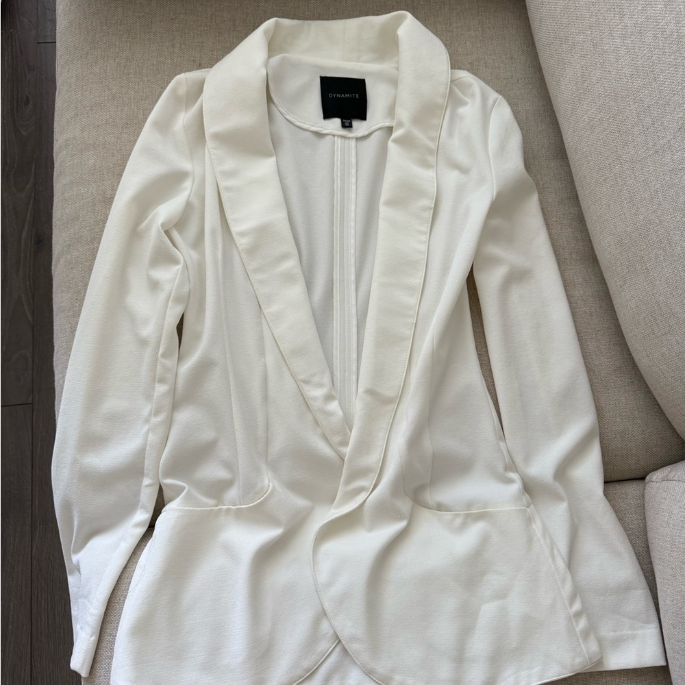 Dynamite Off-White Shawl Collar Blazer